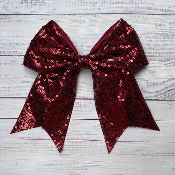 Sequins cheer hair bows w/alligator clip. (6pcs/$10.50) CHEERBOW-2023-B