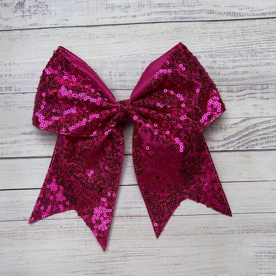 Sequins cheer hair bows w/alligator clip. (6pcs/$10.50) CHEERBOW-2023-B