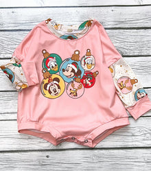  Cartoon ornament printed baby romper with snaps. Sol