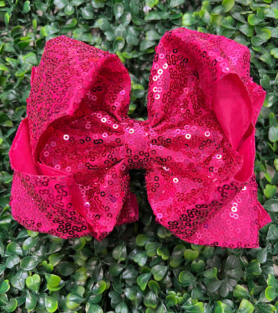 6.5" Double layer sequins hair bows. 4pcs/$10.00 DBW-2 (Added Inventory💖💖