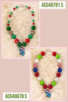  Christmas multi-color bubble necklace. Choose your favorite!