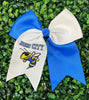 7" X 7" Cheer hair bows with alligator clip. 4pcs/$10.00