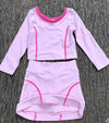 Pink active wear long sleeve top and skort. GLD0505-MON