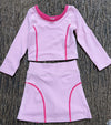 Pink active wear long sleeve top and skort. GLD0505-MON