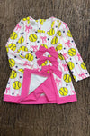 Pink coquette bow and softball printed yoga dress with attached under shorts. GLD0508-2-SOL