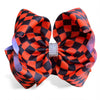 6.5" Orange & black checkered printed double layer hair bows. 4PCS/$10.00 BW-DSG-B254
