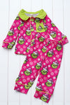 Fuchsia Grinc* printed girls Christmas pajamas. GLP071804 JEAN