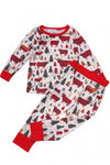 Plaid bull printed pajama set. BLP080711-AMY