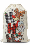 18.5" X 26.5 "Ho Ho Ho printed Christmas sack. SC20