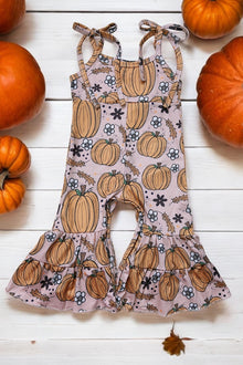  Pumpkin printed girls romper. SR041601 wen