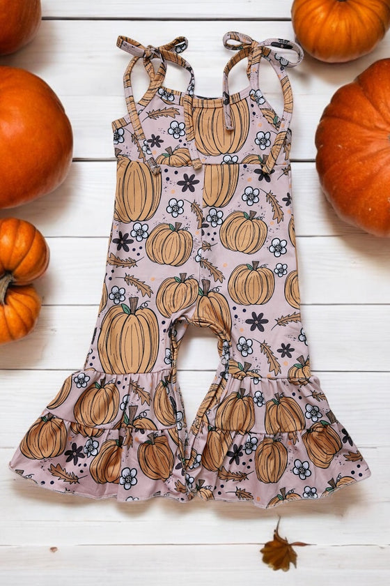 🍁Pumpkin printed girls romper. SR041601 wen