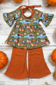  🍁Truck full of pumpkins girls tunic & pants.