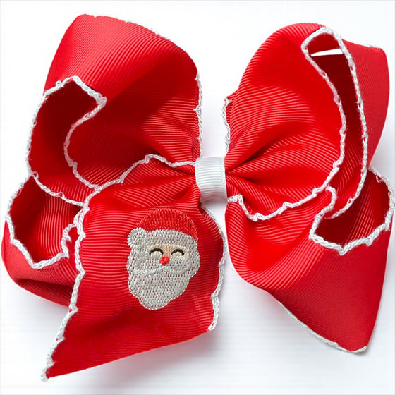 5" Santa embroidered and moon itch trim. 4PCS/$12.00 BW-DSG-B255