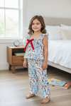 Lt. Blue Dr. S character printed girls 2 piece set. OFG53495 SOL