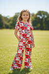 Dearly loved" western printed jumpsuit. PNG60090 JEAN