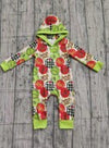 Character ornament printed baby bodysuit. LR0423-9-Jean