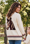 Horse knit cardigan for Women. TPW60237 AMY