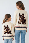 Horse knit cardigan for Women. TPW60237 AMY