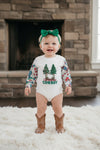 Christmas cowboy" Boys printed baby onesie with snaps. RPB50143012 SOL