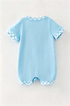 "Dream Big Little Cowboy" Lt. Blue baby romper. RPB60575 SOL
