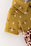 Three block western printed romper. RPB60796 AMY