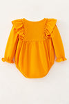 Pumpkin applique baby bodysuit with snaps. RPG61911 AMY