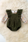 Long sleeve ditsy top and corduroy bodysuit.  RPG61920 SOL