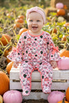 Pink Checkered & ghost printed baby bodysuit. RPG62219 SOL