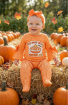 Orange gingham pie printed baby bodysuit. RPG62330 AMY