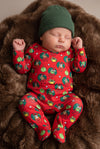 Character printed on red baby bodysuit. RPG62351 AMY