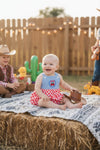 Strawberry printed bubble baby romper. RPG64273 JEAN