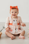 Playful printed chicken dress with snaps. RPG65133028 AMY