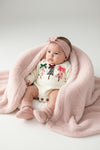 White Christmas tree knit baby bodysuit. RPG65197 AMY