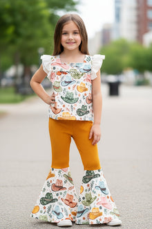  Multi-printed western tunic and matching bell bottoms. OFG51932 SOL