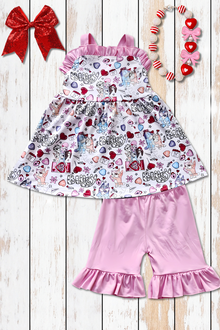  Valentine's Blue* printed girls short set. GSSO101706-SOL