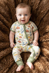 Gone fishing-Short sleeve baby romper with fold over footie. SR0425-1-SOL