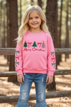 Pink Christmas embroidered sweatshirt. TPG60702 MON