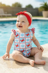 Crab printed baby swimsuit. SWG60168 AMY