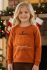 Rust Orange sequins pumpkin applique sweatshirt. TPG60604 MON