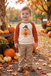 Football & thanksgiving, boys turkey applique long sleeve top. TPB60404 SOL
