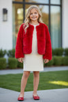 Red faux fur cozy jacket. TPG40414 Jean