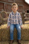 White & gray aztec printed pull over. TPG60187 Jean
