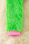 Pink girls sweatshirt with green fur. TPG60310 SOL