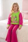 Green top with fuchsia sleeves. TPG60336 MON