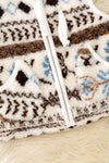 White multi-printed vest. TPG60365 AMY