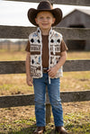 White multi-printed vest. TPG60365 AMY