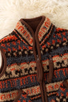 Orange and brown sherpa vest. TPG60366 SOL