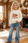 Howdy Fall embroidered knit sweater. TPG60422 AMY
