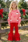 Coral Santa knit sweater. TPG60425 Mon