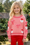 Coral Santa knit sweater. TPG60425 Mon